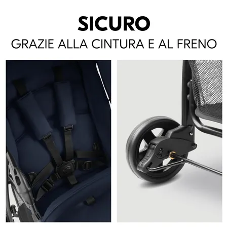 Sicuro grazie alle cinture e al sistema frenante