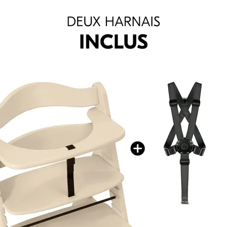 Sécurité accrue grâce aux harnais inclus