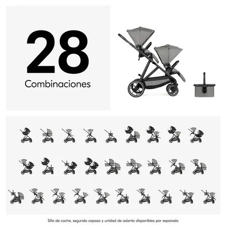Puede combinarse con uno o dos capazos