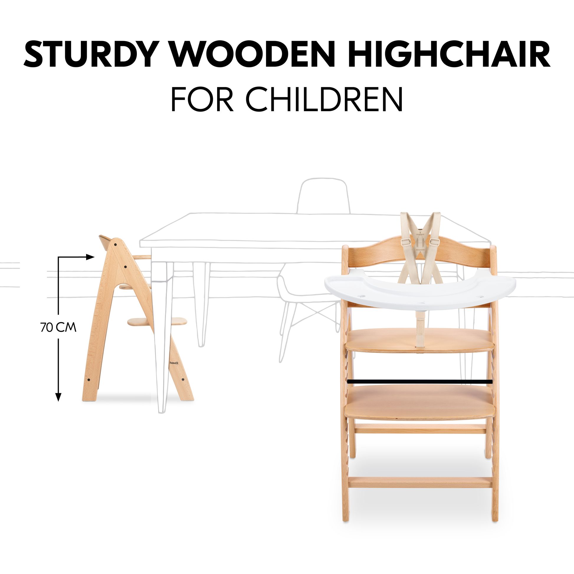 Beech Arketa highchair at the family table
