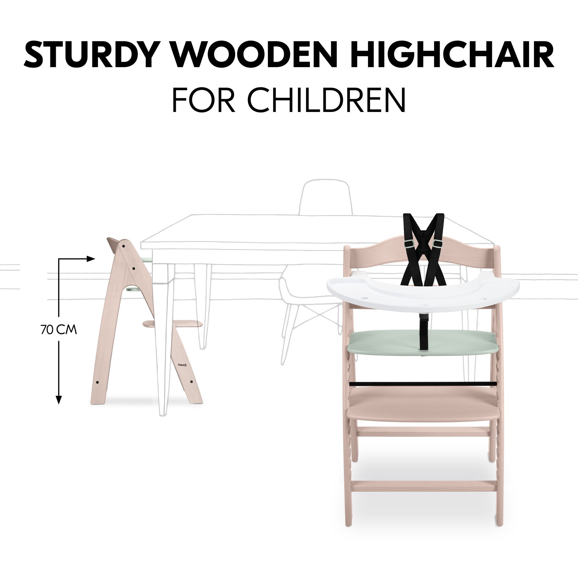 Beech Arketa highchair at the family table