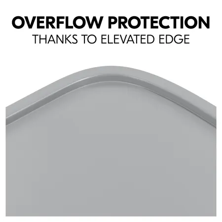 Raised edge acts as overflow protection 