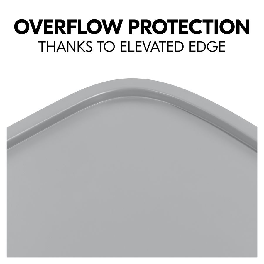 Raised edge acts as overflow protection