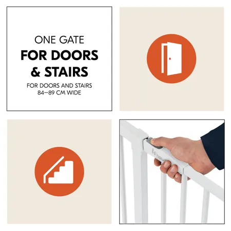 Pressure fit gate for doors and stairs 84–89 cm wide