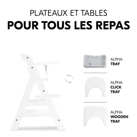 Tablettes à manger spacieux disponibles en option