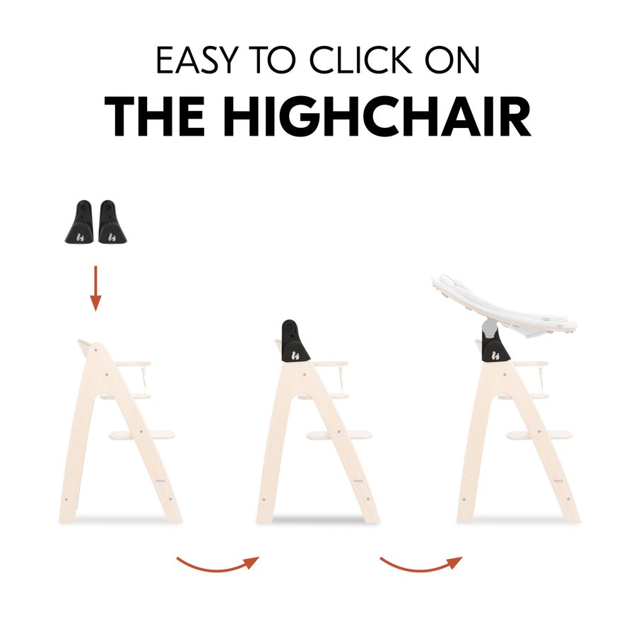 Easily click onto the highchair