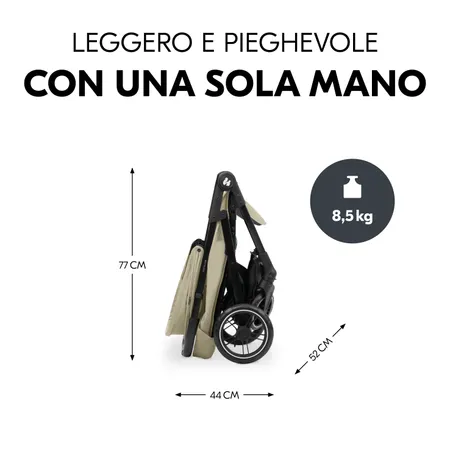 Leggero e pieghevole con una sola mano