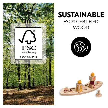 Toy made of sustainable wood