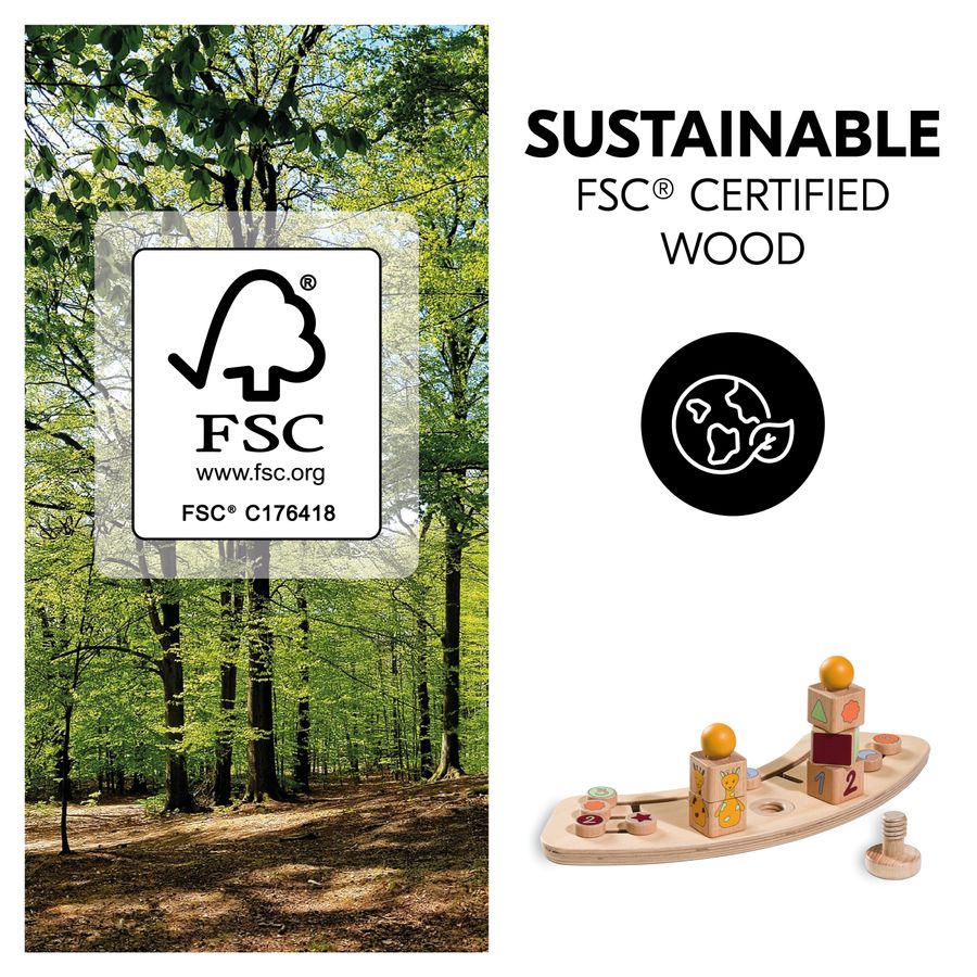 Toy made of sustainable wood
