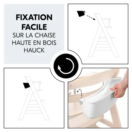 Fixation facile sur la chaise haute hauck