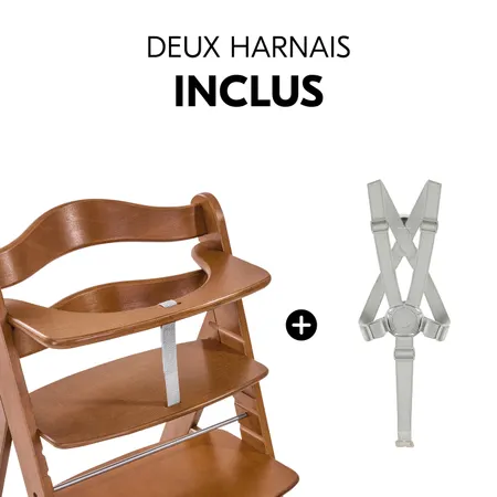 Sécurité accrue grâce aux harnais inclus