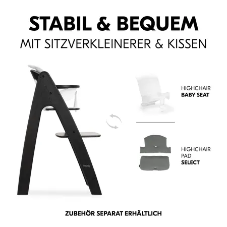 Stabil und bequem mit Sitzverkleinerer und Kissen