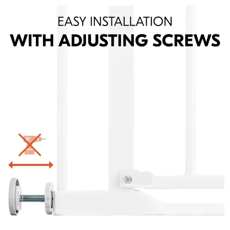 Pressure fit gate with adjusting screws