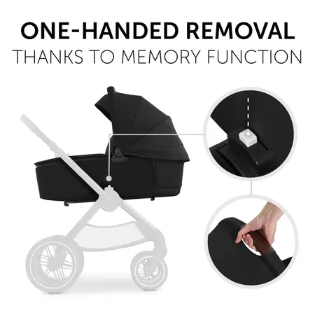 Easy removal from pushchair with memory buttons