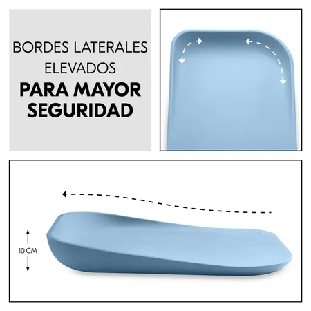 Borde lateral elevado para mayor seguridad