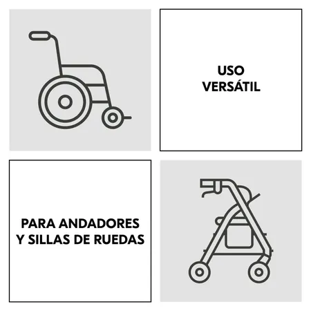 Uso versátil para andadores y sillas de ruedas