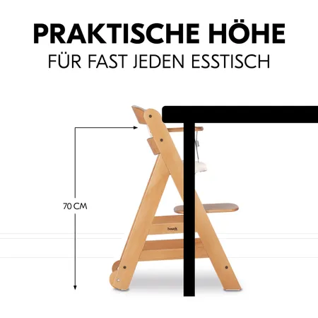 Praktische Höhe für fast jeden Tisch