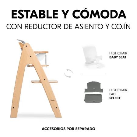 Robusta y cómoda con reductor de asiento y cojín