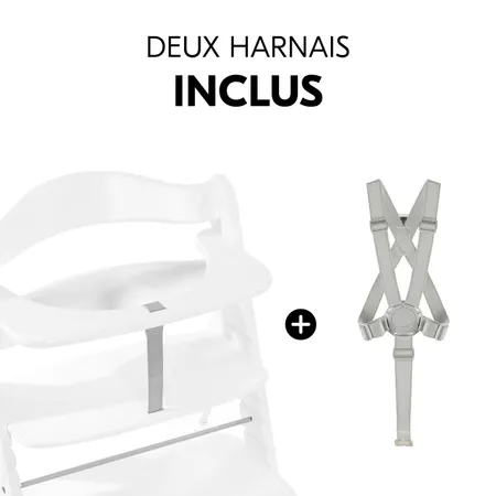 Sécurité accrue grâce aux harnais inclus