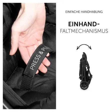 Mit einer Hand schnell und kompakt faltbar