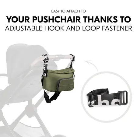 Quickly and easily attaches to the pushchair
