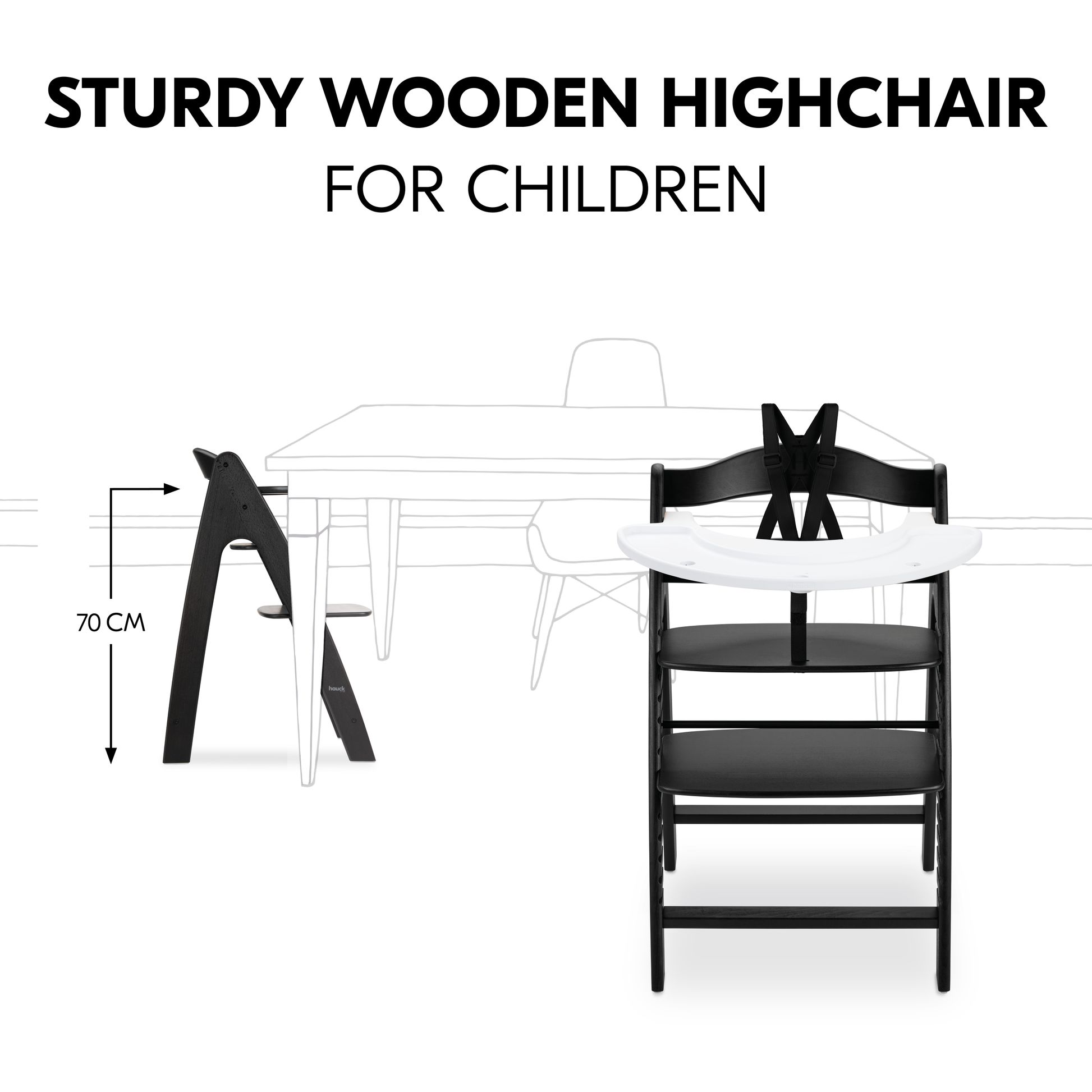 Beech Arketa highchair at the family table