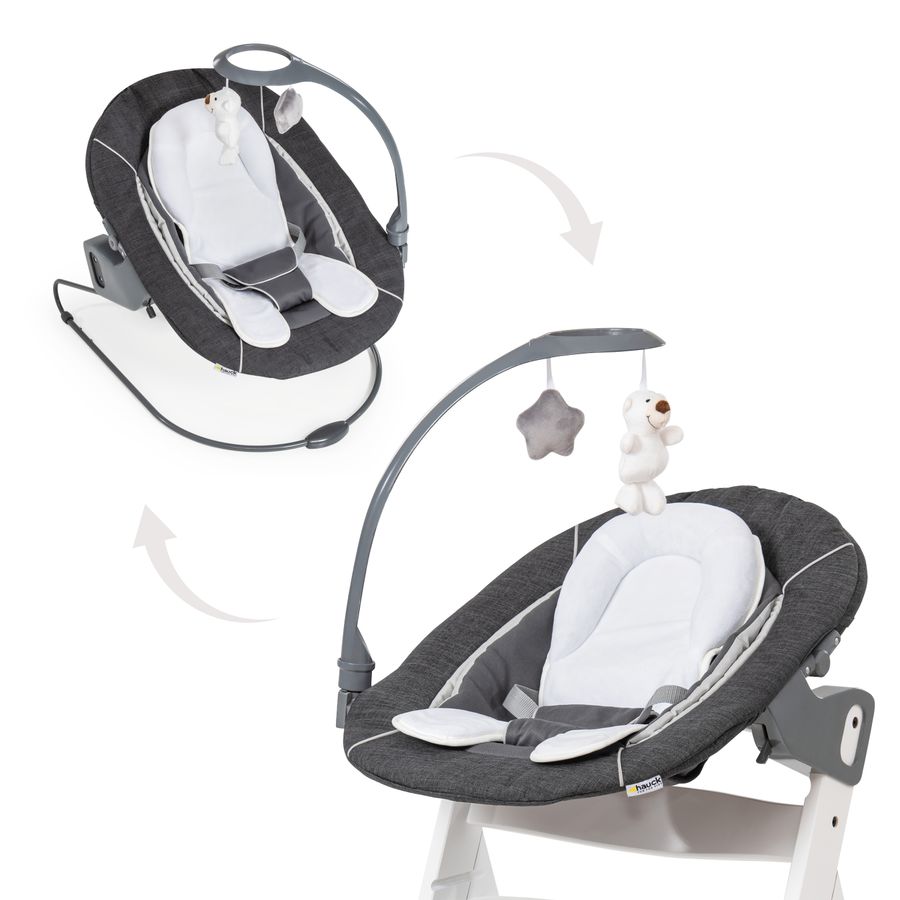 One click – from highchair to bouncer