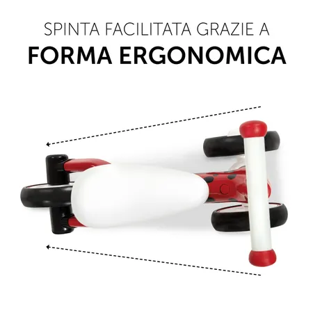 Spinta facilitata grazie a forma ergonomica