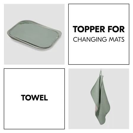 Topper for changing mat and towel in one