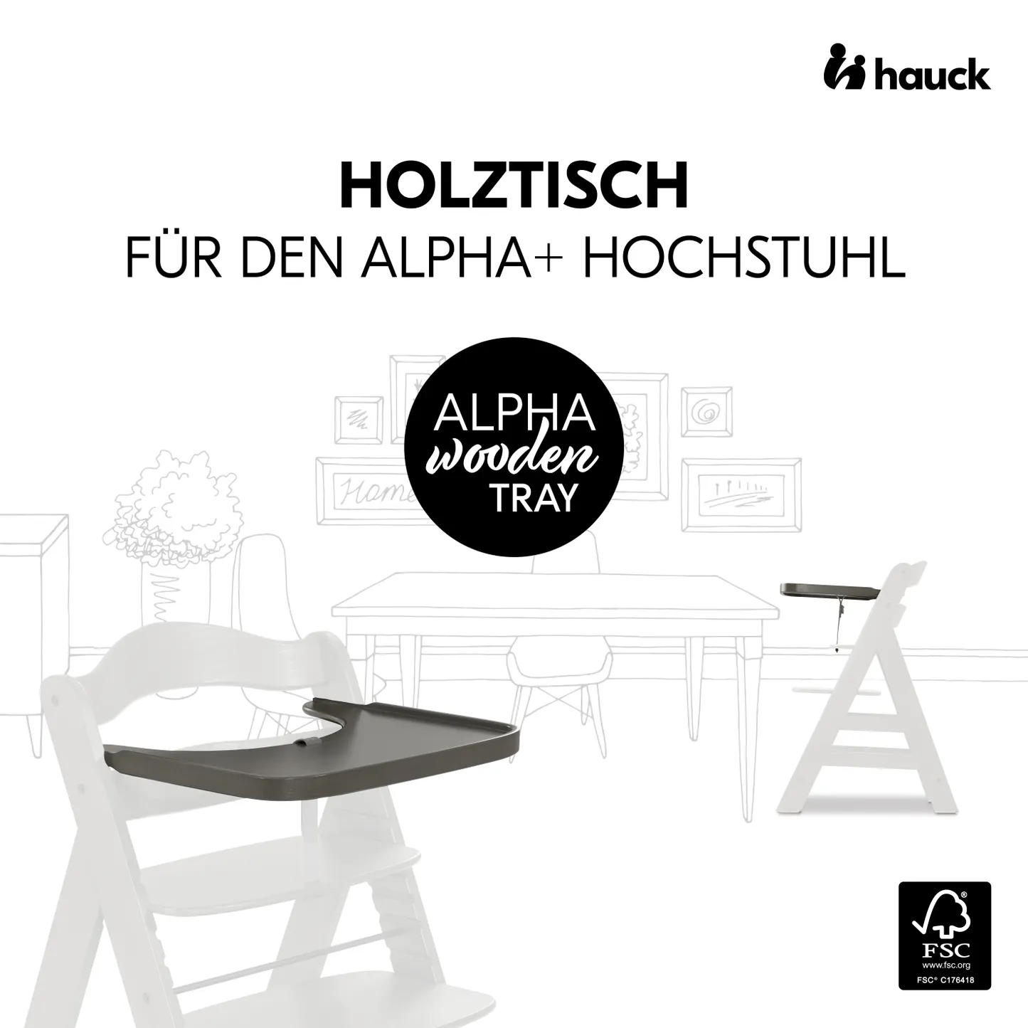 Alpha Wooden Tray