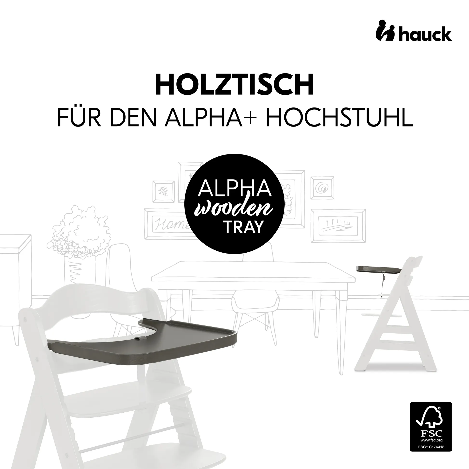 Alpha Wooden Tray
