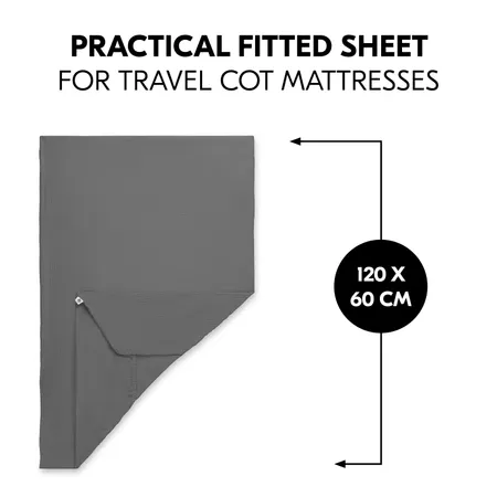 Practical fitted sheet for travel cot mattresses