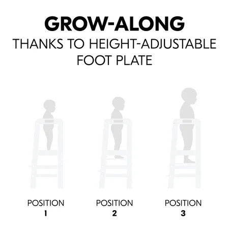 Grow-along thanks to adjustable foot plate
