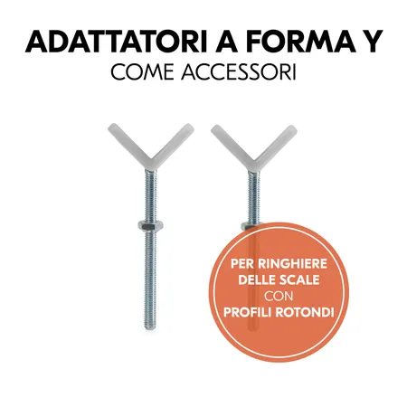 Supporti Y separati per scale con profili rotondi