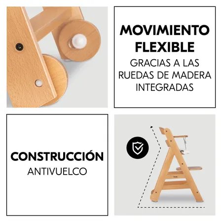 Construcción robusta con ruedas integradas