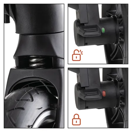 Roues anti-crevaison et suspension très douce