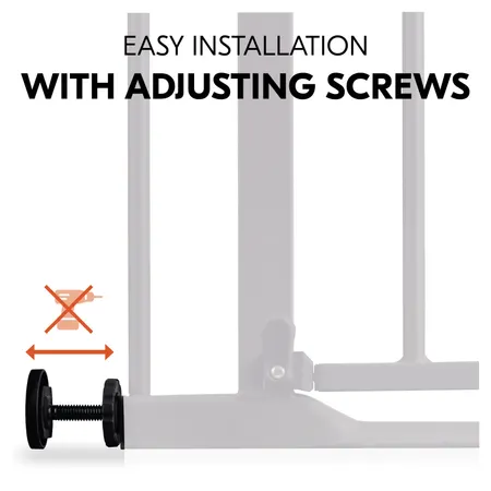 Pressure fit gate with adjusting screws