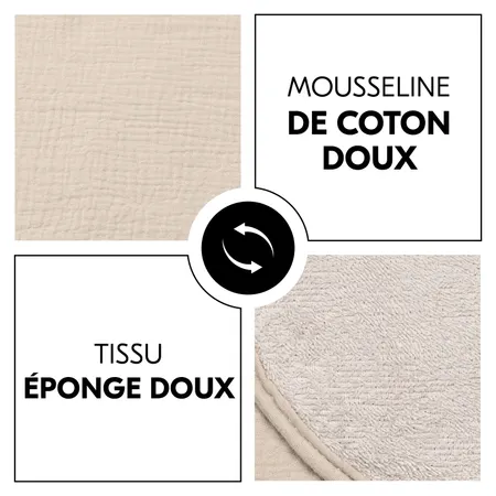 Mousseline douce et tissu éponge moelleux