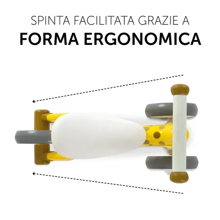 Spinta facilitata grazie a forma ergonomica