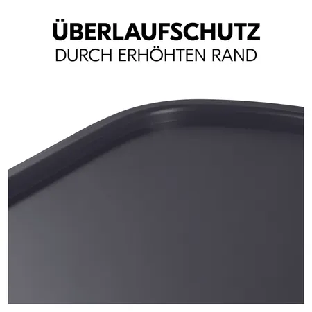 Erhöhter Rand dient als Überlaufschutz