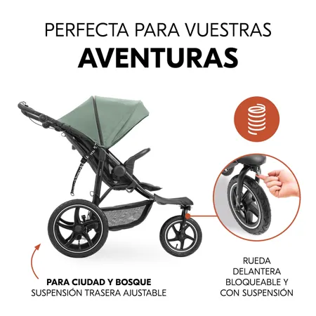 Con ruedas neumáticas XL y suspensión