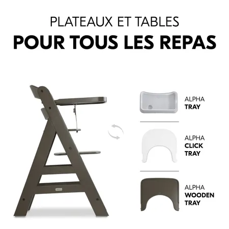 Tablettes à manger spacieux disponibles en option