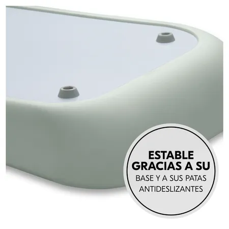 Estable gracias a su placa y a sus patas de apoyo