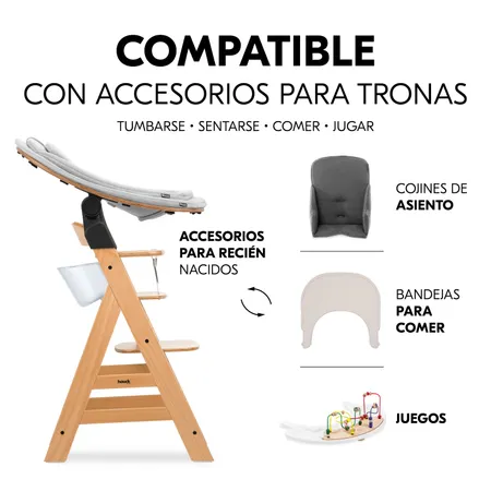 Compatible con los accesorios de la trona