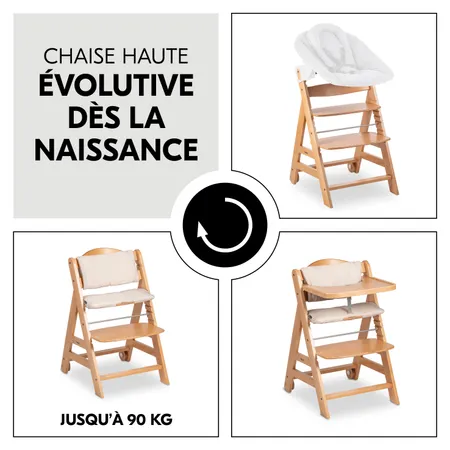 Chaise haute ergonomique et évolutive