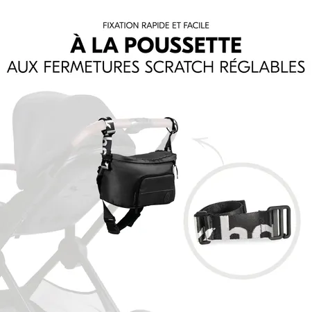 Fixation facile et rapide sur la poussette