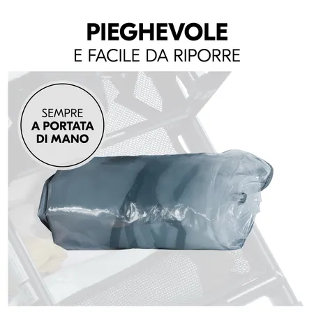 Si ripiega in poco tempo ed è facile da riporre