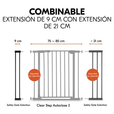Combinable con extensión de 9 o de 21 cm