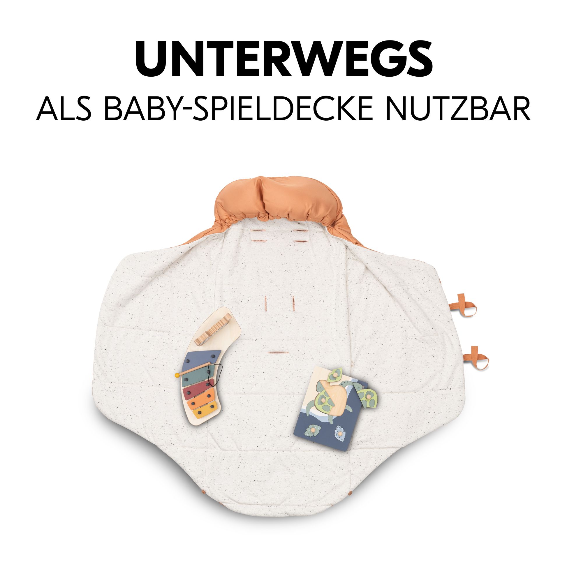 Unterwegs als Baby-Spieldecke nutzbar