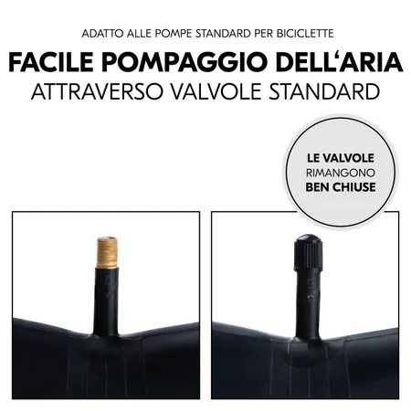 Facile gonfiaggio tramite valvole standard